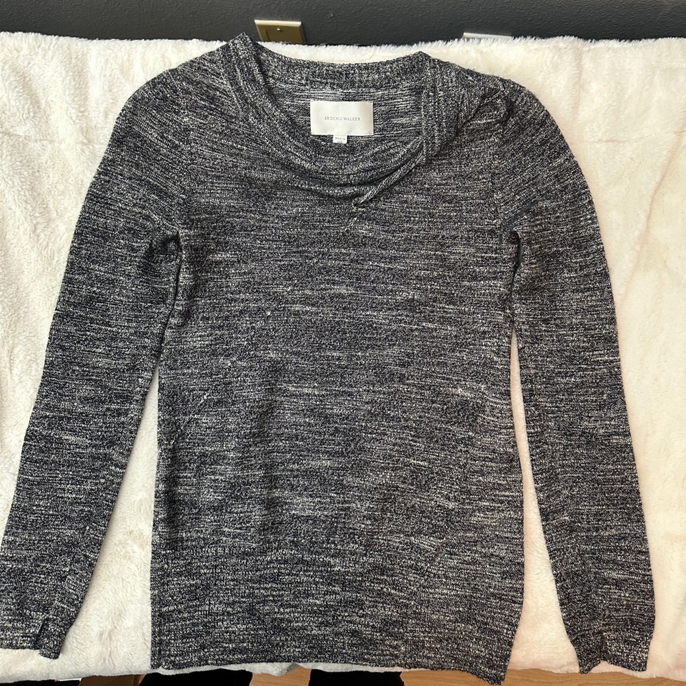 Brochu walker twist neck line heathered cashmere sweater